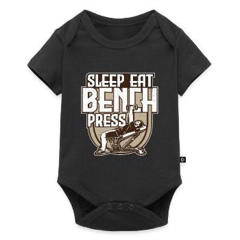 Bench press fitness gift - Baby Premium short-sleeve bodysuit - black - Front