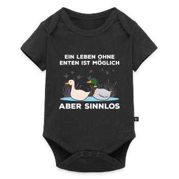 Laufenten Flüsterer - Enten Züchter Geschenk - Baby Premium Kurzarmbody - Schwarz - Vorne