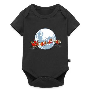 "Merry Christmas Moon" Chemise Hohohoho de Noël - Body à manches courtes Premium Bébé - noir - Devant