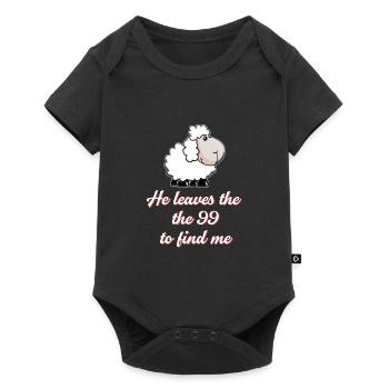 Jesus Christ lost sheep black sheep parable Luke - Baby Premium Kurzarmbody - Schwarz - Vorne