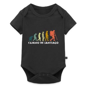 Way of St. James evolution pilgrim wanderer gift retro - Baby Premium short-sleeve bodysuit - black - Front