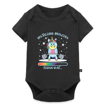 Unicorn Star Gym Nice Leg Day Shirt "Installing - Baby Premium short-sleeve bodysuit - black - Front