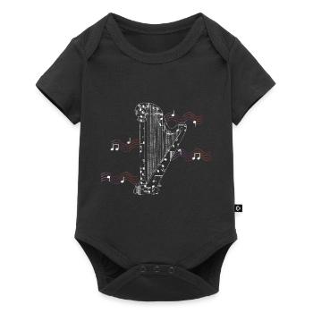 Harp String Instrument Musical - Baby Premium short-sleeve bodysuit - black - Front