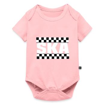 Ska check black white - Baby Premium short-sleeve bodysuit - rose - Front