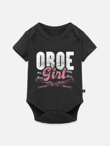 Oboe Orchester Geschenkidee - Baby Premium Kurzarmbody - Schwarz
