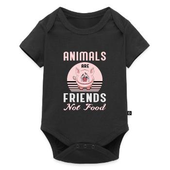 Végétalienne végétalienne végétalienne vegetal idée cadeau - Body à manches courtes Premium Bébé - noir - Devant