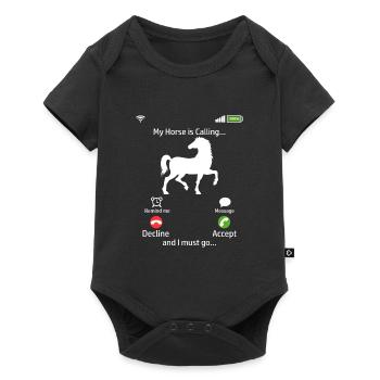 Chemise Horsing pour les amateurs de chevaux "Mon - Body à manches courtes Premium Bébé - noir - Devant