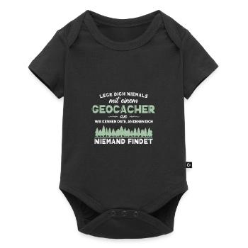 Geocach Geocacher Geocaching Geschenk GPS Geocach - Baby Premium Kurzarmbody - Schwarz - Vorne