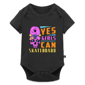 Skate Girl Skate Skate Skate Idée cadeau - Body à manches courtes Premium Bébé - noir - Devant