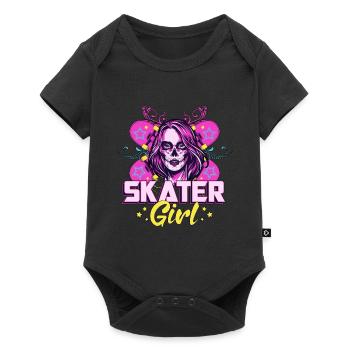 Skate Girl Longboard Skateboard Idée cadeau - Body à manches courtes Premium Bébé - noir - Devant