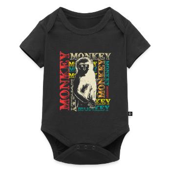 Monkey monkey chimp gift - Baby Premium short-sleeve bodysuit - black - Front