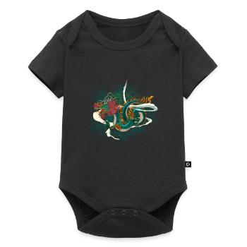 Drachen Japan - Baby Premium Kurzarmbody - Schwarz - Vorne
