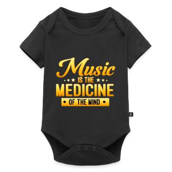 La musique est la vie - La musique est un médicament pour l'âme - Body à manches courtes Premium Bébé - noir - Devant