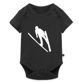 Saut à ski ski ski volant saut à ski sport d'hiver - Body à manches courtes Premium Bébé - noir - Devant