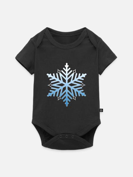 Schneeflocke - Baby Premium Kurzarmbody - Schwarz