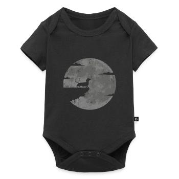 Teckel blaireau chien de la pleine lune - Body à manches courtes Premium Bébé - noir - Devant
