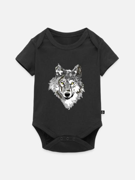 Wolf dark - Baby Premium Kurzarmbody - Schwarz