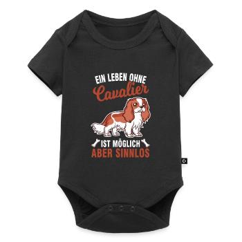 Cavalier King Charles Spaniel Hund Hundebesitzer - Baby Premium Kurzarmbody - Schwarz - Vorne