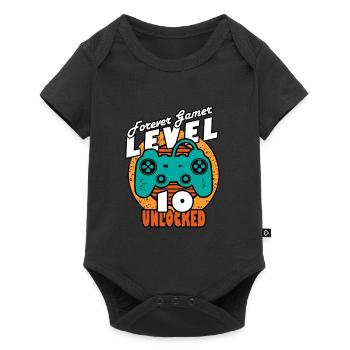 Birthday 10 years gamer level 10 - Baby Premium short-sleeve bodysuit - black - Front