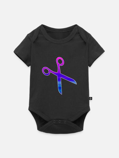 Friseur Schere - Baby Premium Kurzarmbody - Schwarz