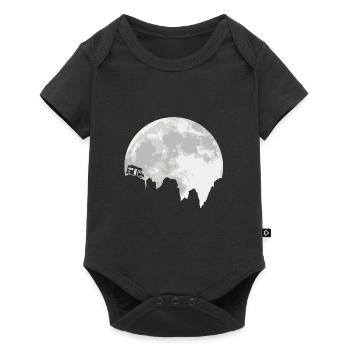 Camping Campen Wohnwagen Wohnmobil Vollmond Mond - Baby Premium Kurzarmbody - Schwarz - Vorne