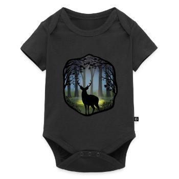 Deer in the forest - Baby Premium short-sleeve bodysuit - black - Front