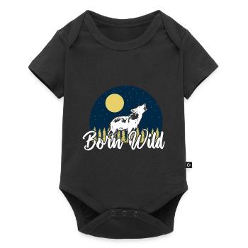 Wolf animals gift idea - Baby Premium short-sleeve bodysuit - black - Front
