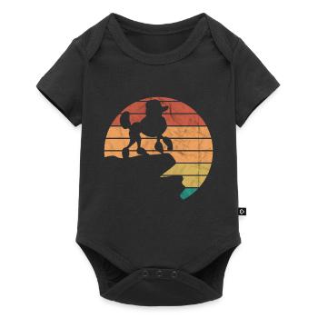 Caniche Retro Look Caniche Chiens Maman - Body à manches courtes Premium Bébé - noir - Devant