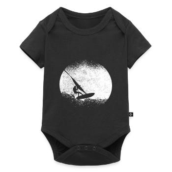 Planche à voile idée cadeau surf vacances surf pleine lune - Body à manches courtes Premium Bébé - noir - Devant