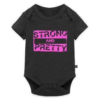 Forte et jolie séance d’entraînement gym strongman - Body à manches courtes Premium Bébé - noir - Devant