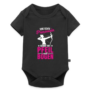 Pfeil und Bogen Dame Bogenschießen Prinzessin - Baby Premium Kurzarmbody - Schwarz - Vorne