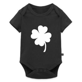 Four-leaf clover New Year's clover lucky clover - Baby Premium short-sleeve bodysuit - black - Front