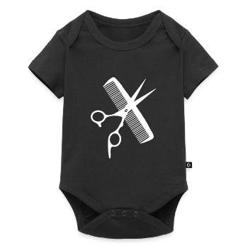 Coiffe ciseaux peigne coiffure coiffure coiffeur - Body à manches courtes Premium Bébé - noir - Devant