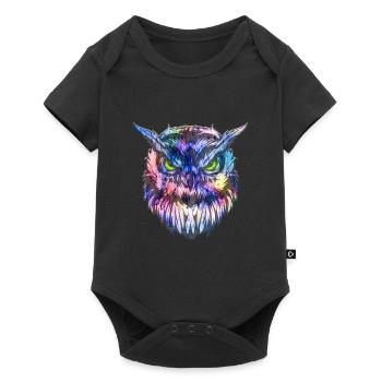 Owl I Owl I Eagle Owl I Tattoo Bird Gift - Baby Premium short-sleeve bodysuit - black - Front
