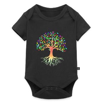Mother nature roots tree arborvitae - Baby Premium short-sleeve bodysuit - black - Front