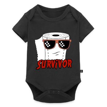 Lunettes de soleil drôles en papier toilette Survivor - Body à manches courtes Premium Bébé - noir - Devant