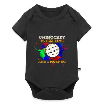 Unihockey - Baby Premium Kurzarmbody - Schwarz - Vorne