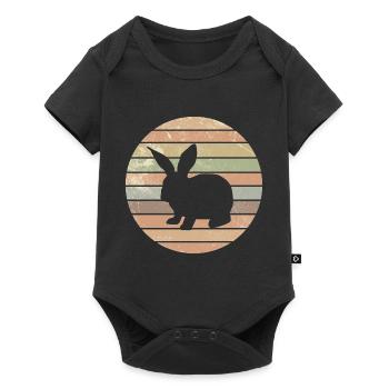 Rabbit Easter Retro Gift - Baby Premium short-sleeve bodysuit - black - Front