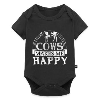 Cow cowbell animal gift - Baby Premium short-sleeve bodysuit - black - Front