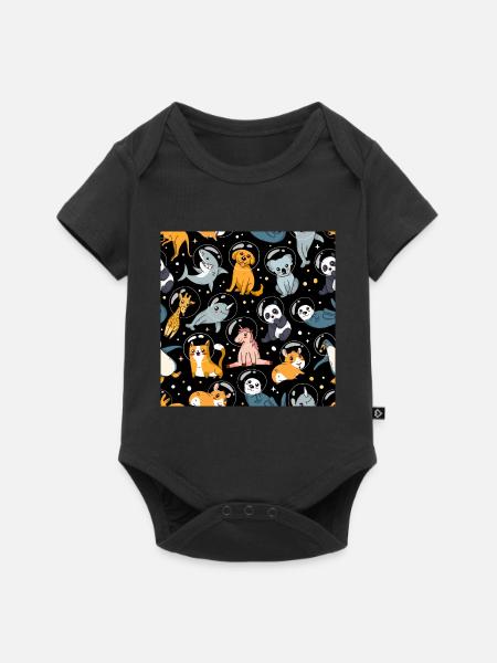 Space animals, animals in space, astronaut animals - Baby Premium short-sleeve bodysuit - black