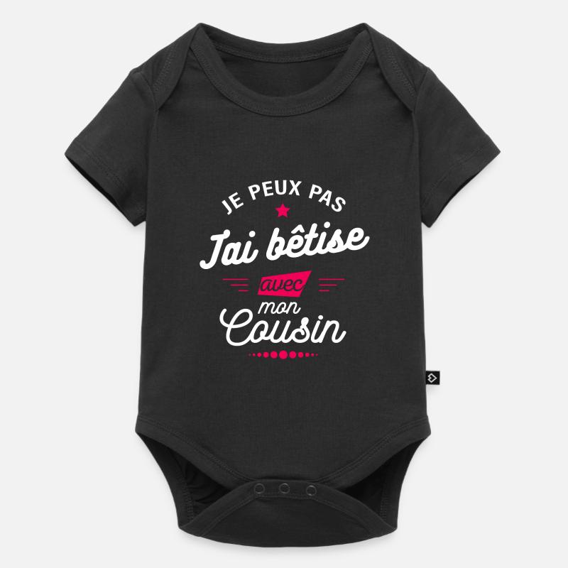 JE PEUX PAS J'AI BÊTISE AVEC MON COUSIN - Body à manches courtes Premium Bébé - noir