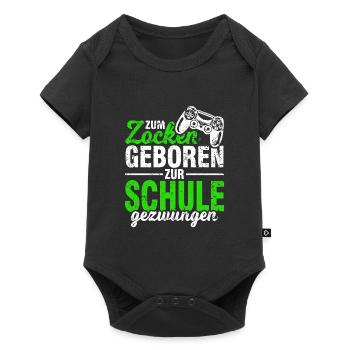 Zocken Zocker Gaming Gamer Schüler Geschenk - Baby Premium Kurzarmbody - Schwarz - Vorne