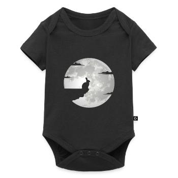 Hase Mond Karnickel Hasen Häschen Osterhasen - Baby Premium Kurzarmbody - Schwarz - Vorne