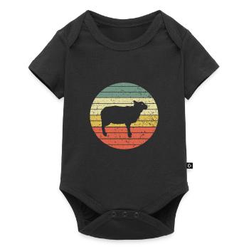 mouton mouton cadeau vintage mouton motif berger - Body à manches courtes Premium Bébé - noir - Devant