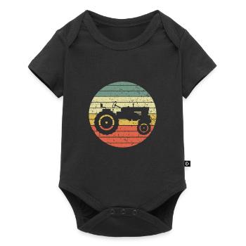 Tracteur vintage agriculteur agriculture tracteurs - Body à manches courtes Premium Bébé - noir - Devant
