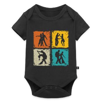Salsa dancers retro squares salsa dancer gift - Baby Premium short-sleeve bodysuit - black - Front