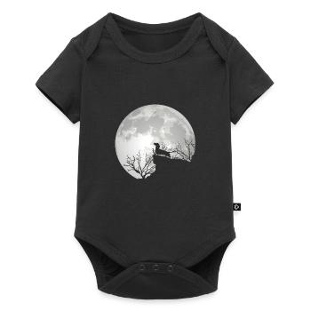 Teckel blaireau chien de la pleine lune - Body à manches courtes Premium Bébé - noir - Devant