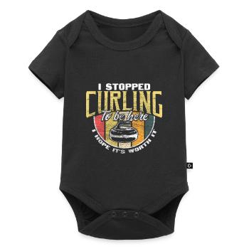 Curling Besen Sports d’hiver Idée cadeau - Body à manches courtes Premium Bébé - noir - Devant