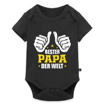 Bester Papa Der Welt Bester Papa - Baby Premium Kurzarmbody - Schwarz - Vorne