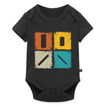 Kubb retro squares kubb yard game player - Baby Premium short-sleeve bodysuit - black - Front